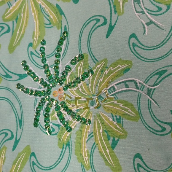 Palm Grove petite size PS palm trees all over front w/ sequin on front - Picture 2 of 8